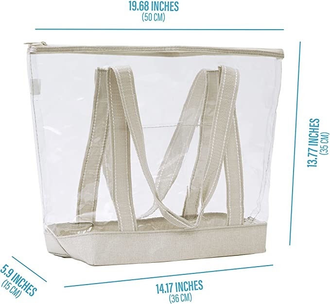 Sacs de magasinage personnalisés transparents Porteur sac à dos en PVC transparent Stade Plage extérieure 14x5x13