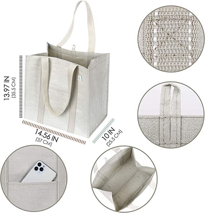 Sac à main en toile lourde avec poche fermeture à glissière