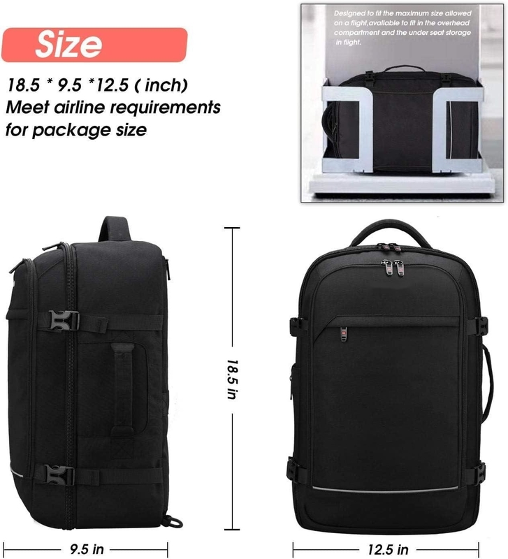 40L bagages approuvés pour le vol Porte-avions résistant à l'eau Weekender sac de nuit pour ordinateur portable de 17 pouces