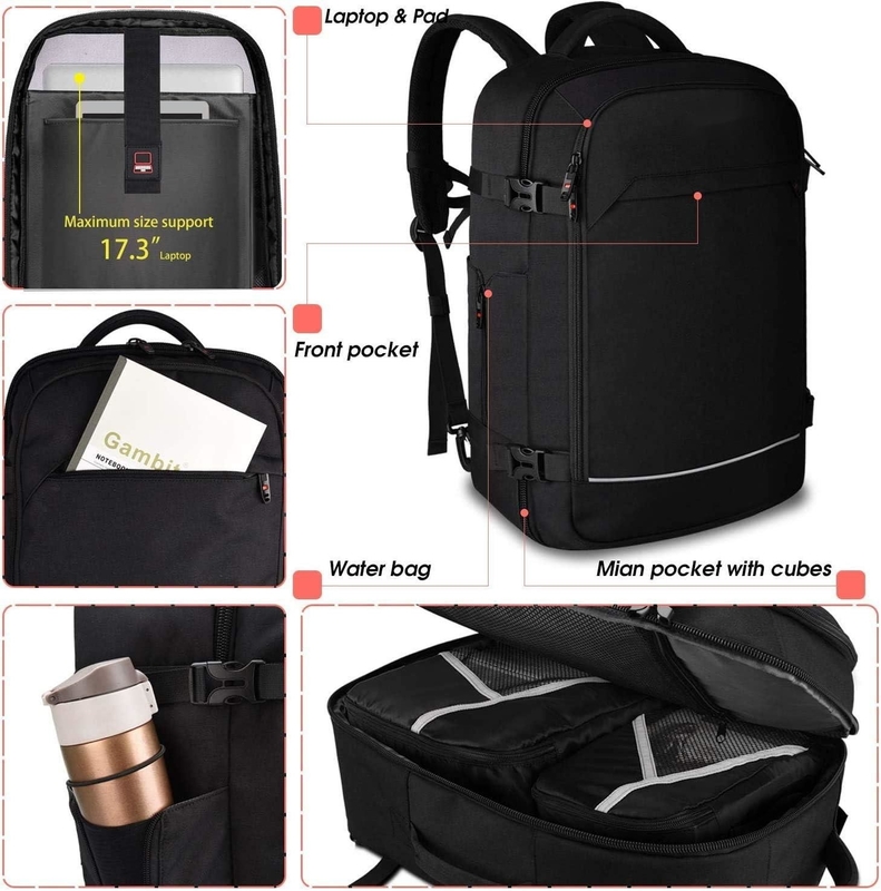 40L bagages approuvés pour le vol Porte-avions résistant à l'eau Weekender sac de nuit pour ordinateur portable de 17 pouces