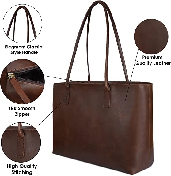 Un sac à main en cuir pour ordinateur portable, 16x21