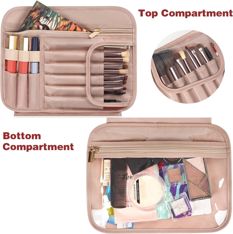 Gros sac de voyage personnalisé suspendu imperméable à l'eau salle de bain produits de toilette cosmétiques conteneur pleine taille avec porte-bande élastique
