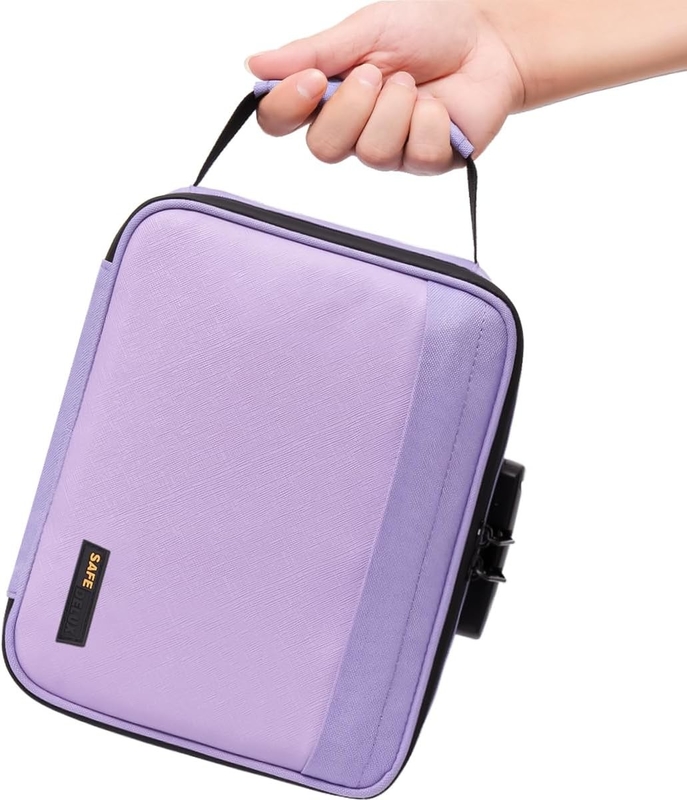 Sac de voyage portatif revêtu de carbone personnalisé avec verrou à charbon actif séparateur amovible Fermeture à glissière étanche