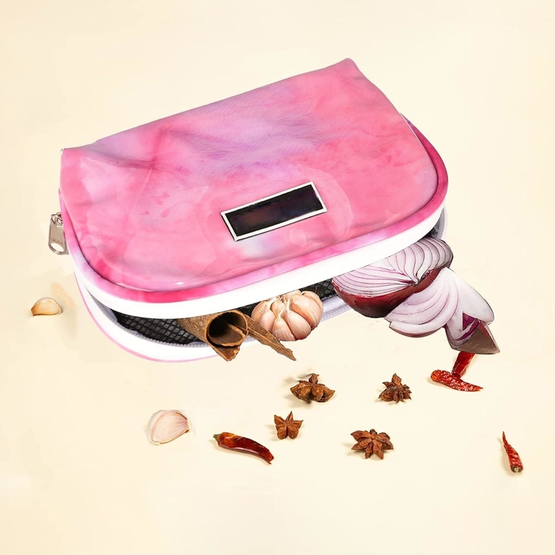 Sac anti-odeur de voyage personnalisé résistant à l'eau de couleur rose avec système de filtre au carbone pour les filles