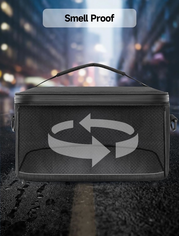Sac portable de grande capacité résistant à l'odeur et à l'odeur pour voyages personnalisés, à l'odeur et à l'odeur, avec bandes d'épaule amovibles, séparateurs amovibles