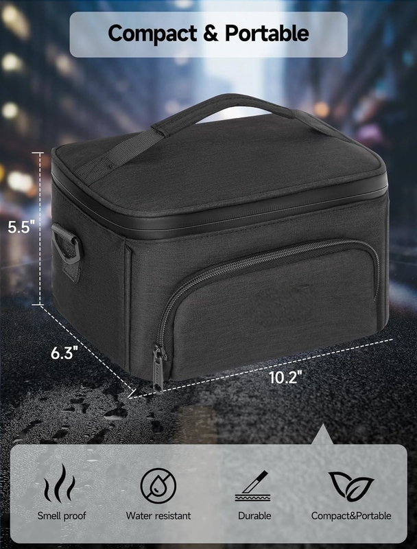 Sac portable de grande capacité résistant à l'odeur et à l'odeur pour voyages personnalisés, à l'odeur et à l'odeur, avec bandes d'épaule amovibles, séparateurs amovibles