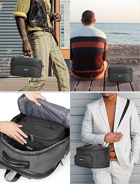 Sac portable de grande capacité résistant à l'odeur et à l'odeur pour voyages personnalisés, à l'odeur et à l'odeur, avec bandes d'épaule amovibles, séparateurs amovibles