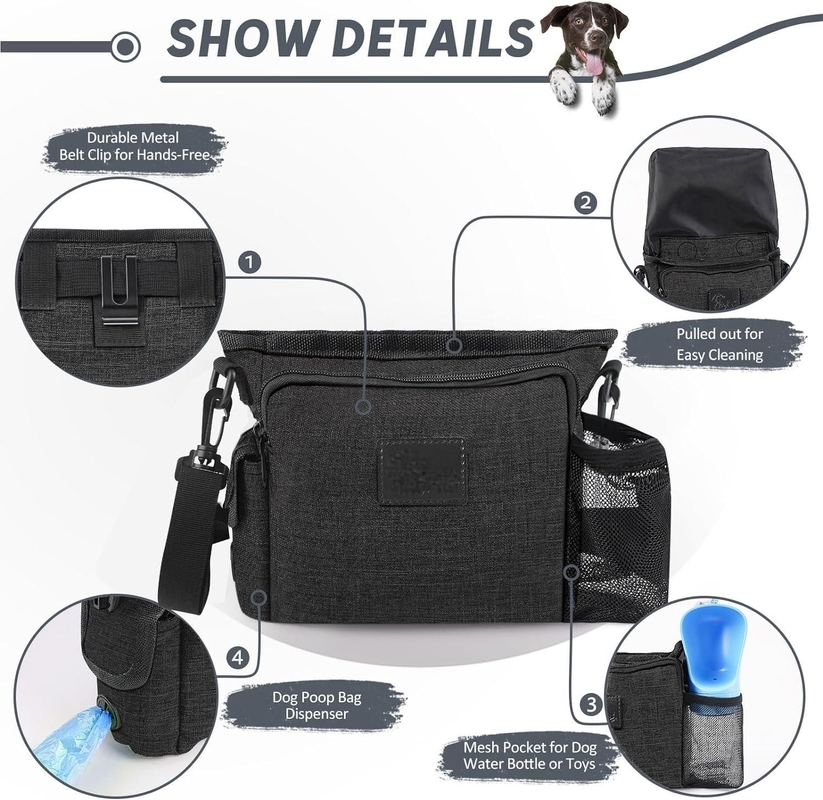 Portable Walking Fanny Pack Construit dans la merde personnalisée avec plusieurs poches