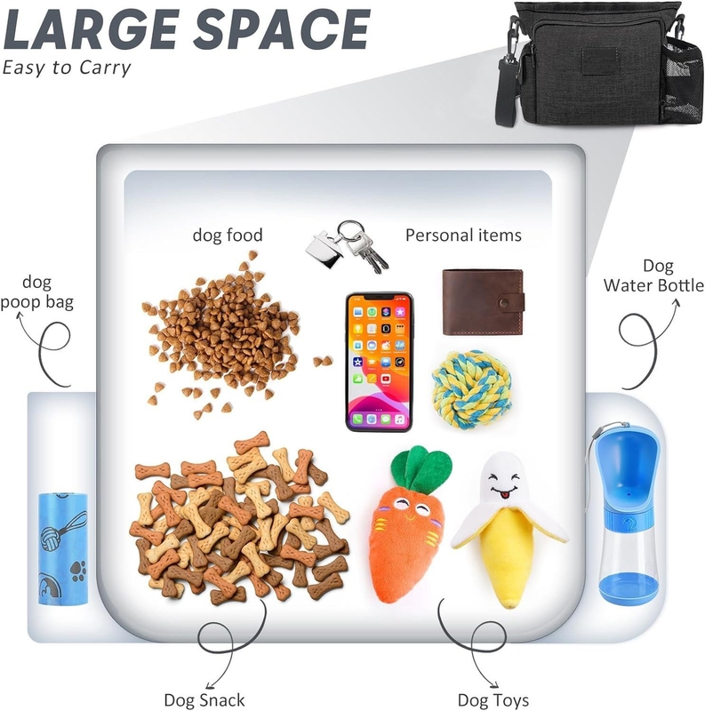 Portable Walking Fanny Pack Construit dans la merde personnalisée avec plusieurs poches