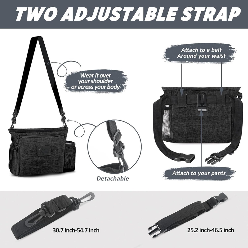 Portable Walking Fanny Pack Construit dans la merde personnalisée avec plusieurs poches