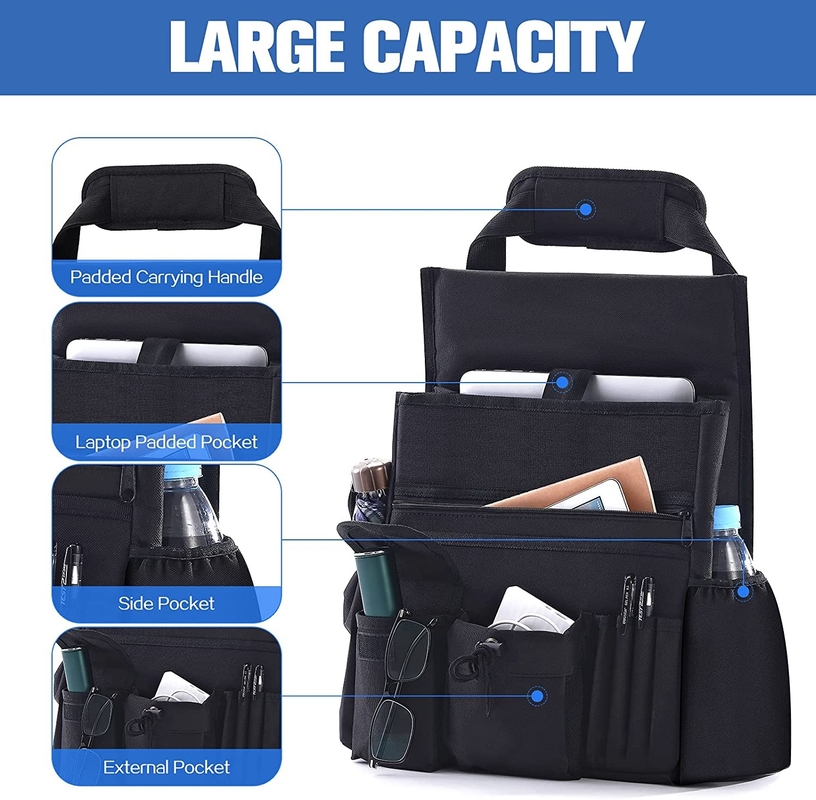 Sac de rangement pour le coffre de voiture siège arrière avant avec sac de refroidissement amovible 12.8X4.7X17.2