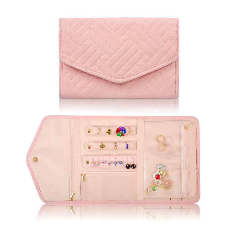 Boucle d'oreille suspendue bijoux sac d'organisation portable 23x15x1,5cm