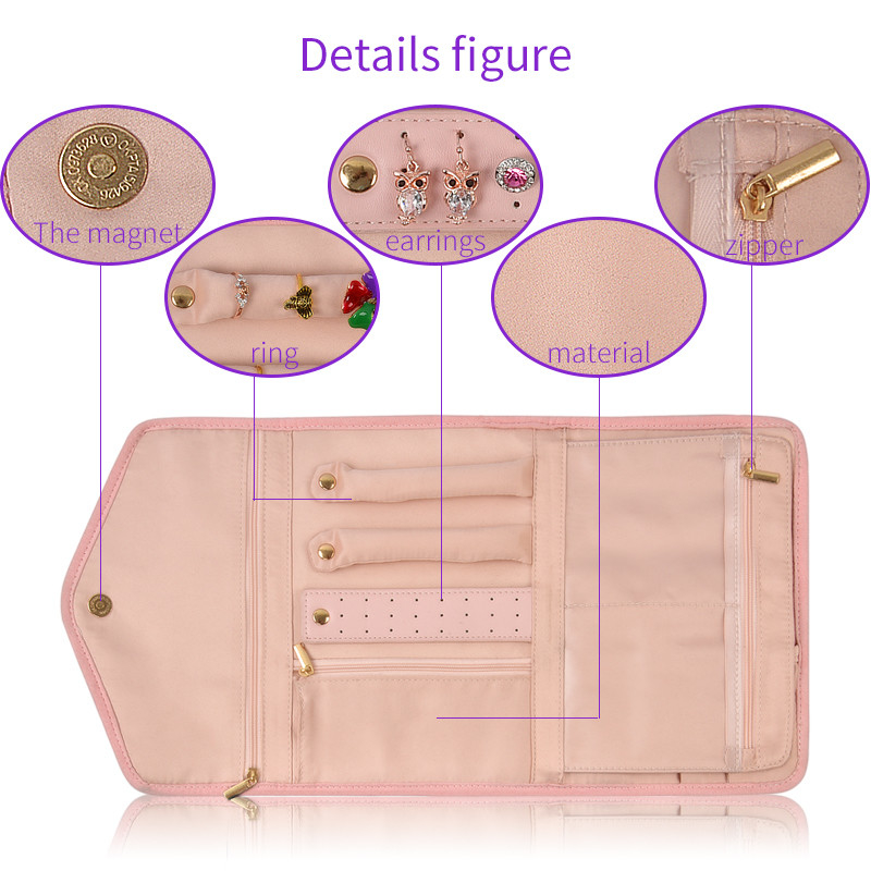 Boucle d'oreille suspendue bijoux sac d'organisation portable 23x15x1,5cm