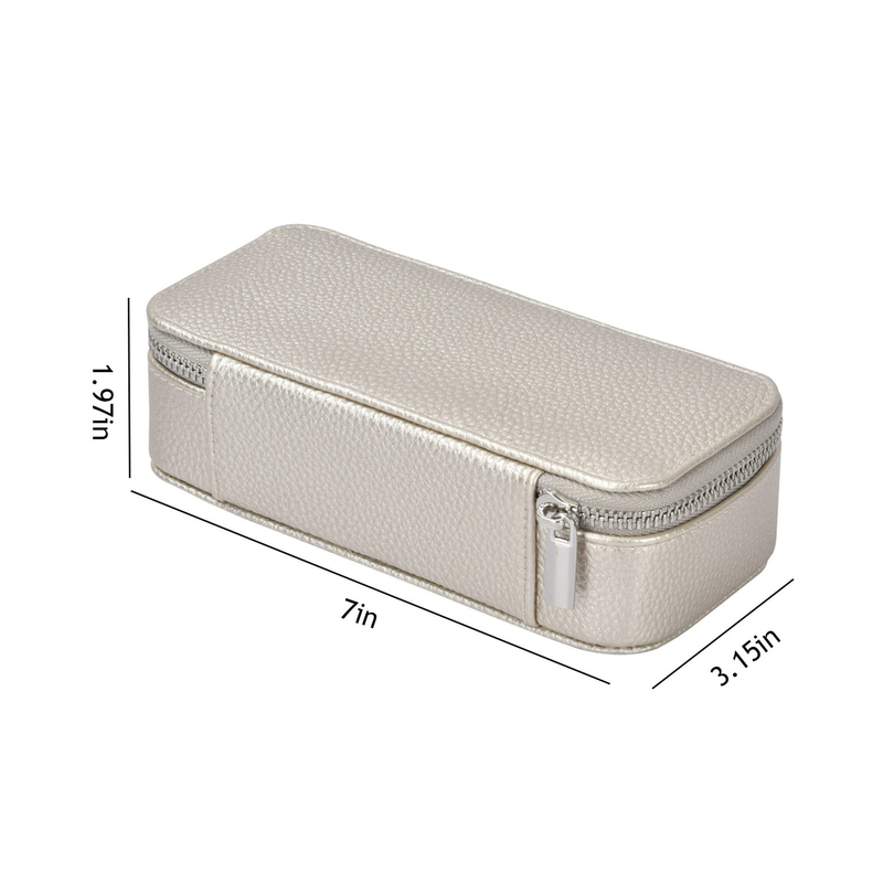 Sacs de rangement de maquillage et bijoux Boîte en cuir en PU Portable 7x3.15x1.97 