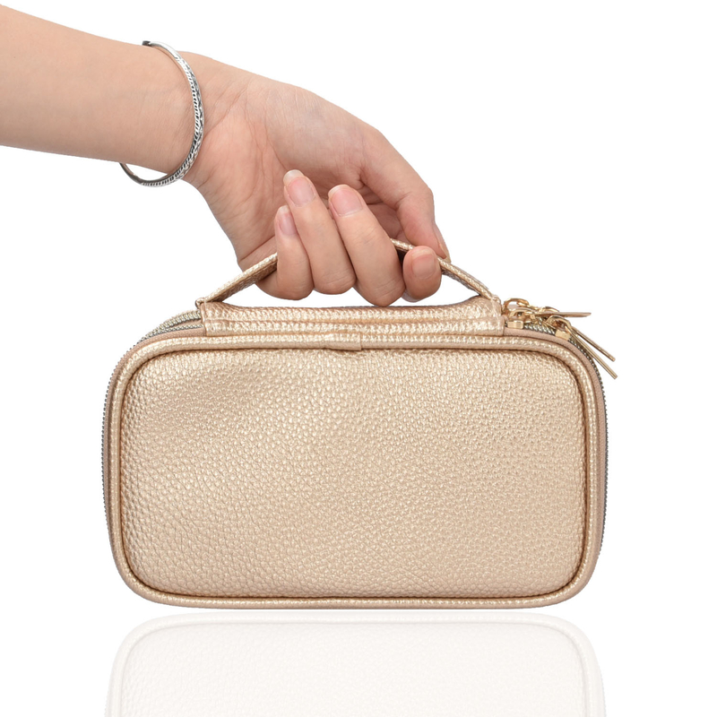 OEM 2 couches Sac de rangement de bijoux Sacoches organisateur Sacoche Boucle d'oreille Sacoche de voyage 7x2.4x3.9 