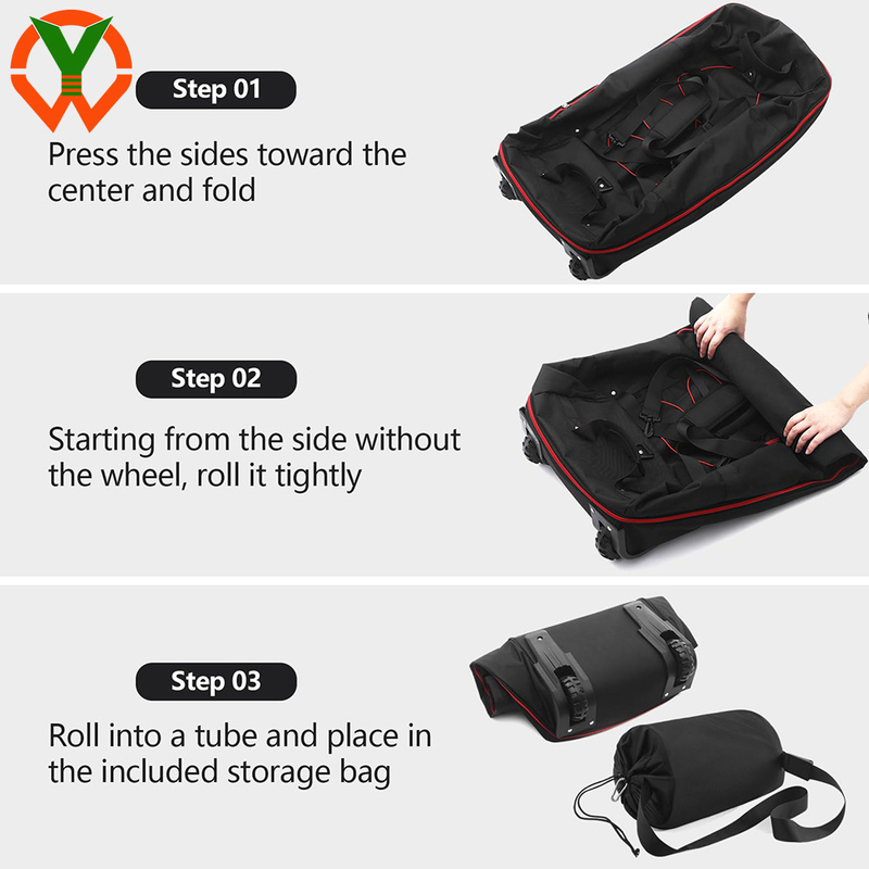 120L/140L roue en caoutchouc double pliable sac de voyage et plusieurs poches et compartiments