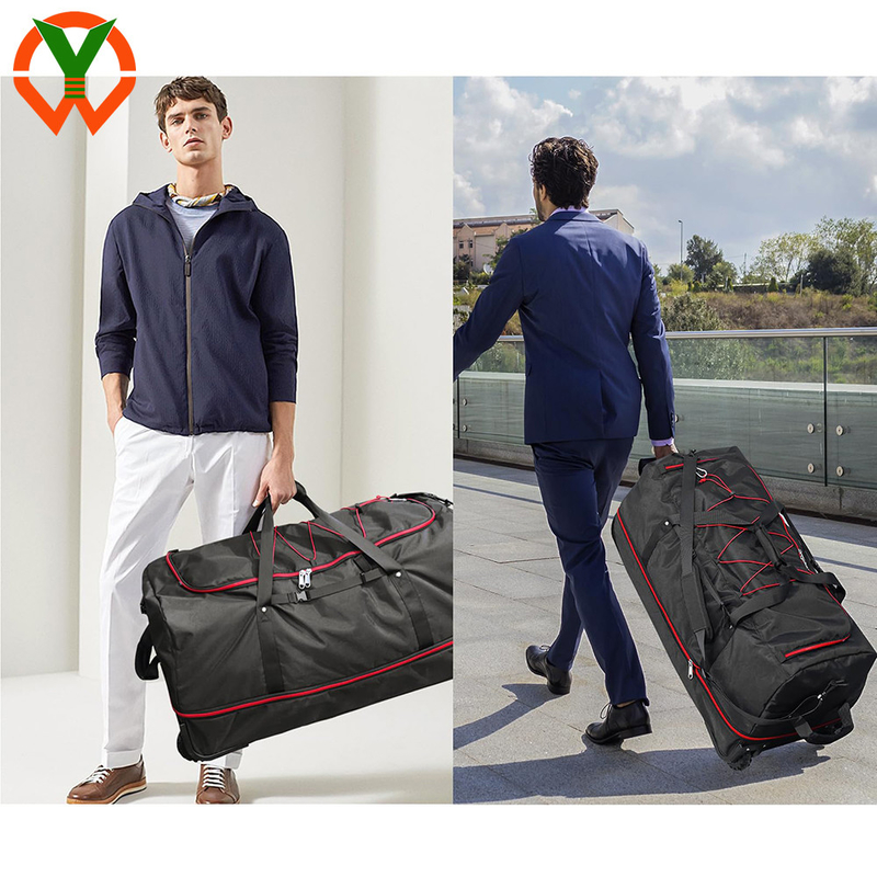 120L/140L roue en caoutchouc double pliable sac de voyage et plusieurs poches et compartiments